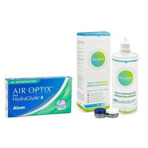 Alcon Air Optix Plus Hydraglyde for Astigmatism (3 čočky) + Solunate Multi-Purpose 400 ml s pouzdrem