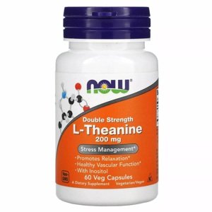 Now Foods L-Theanin 200 mg 60 kapslí