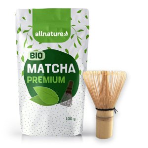 Allnature Matcha Tea Premium BIO 100g & Japonská metlička