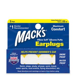 Macks Pillow Soft silikonové tvarovatelné ucpávky špunty do uší bílé 6 párů Množství v balení: 2 páry