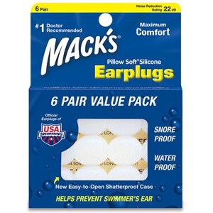 Macks Pillow Soft silikonové tvarovatelné ucpávky špunty do uší bílé 6 párů Množství v balení: 6 párů