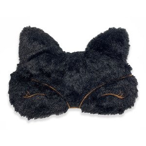 Maska na oči na spaní - Černá chlupatá kočka